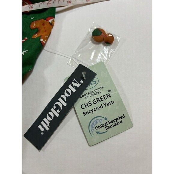 ModCloth Dress Green Brown Gingerbread Print 6 Peter Pan Collar Tags Still On - Picture 12 of 16